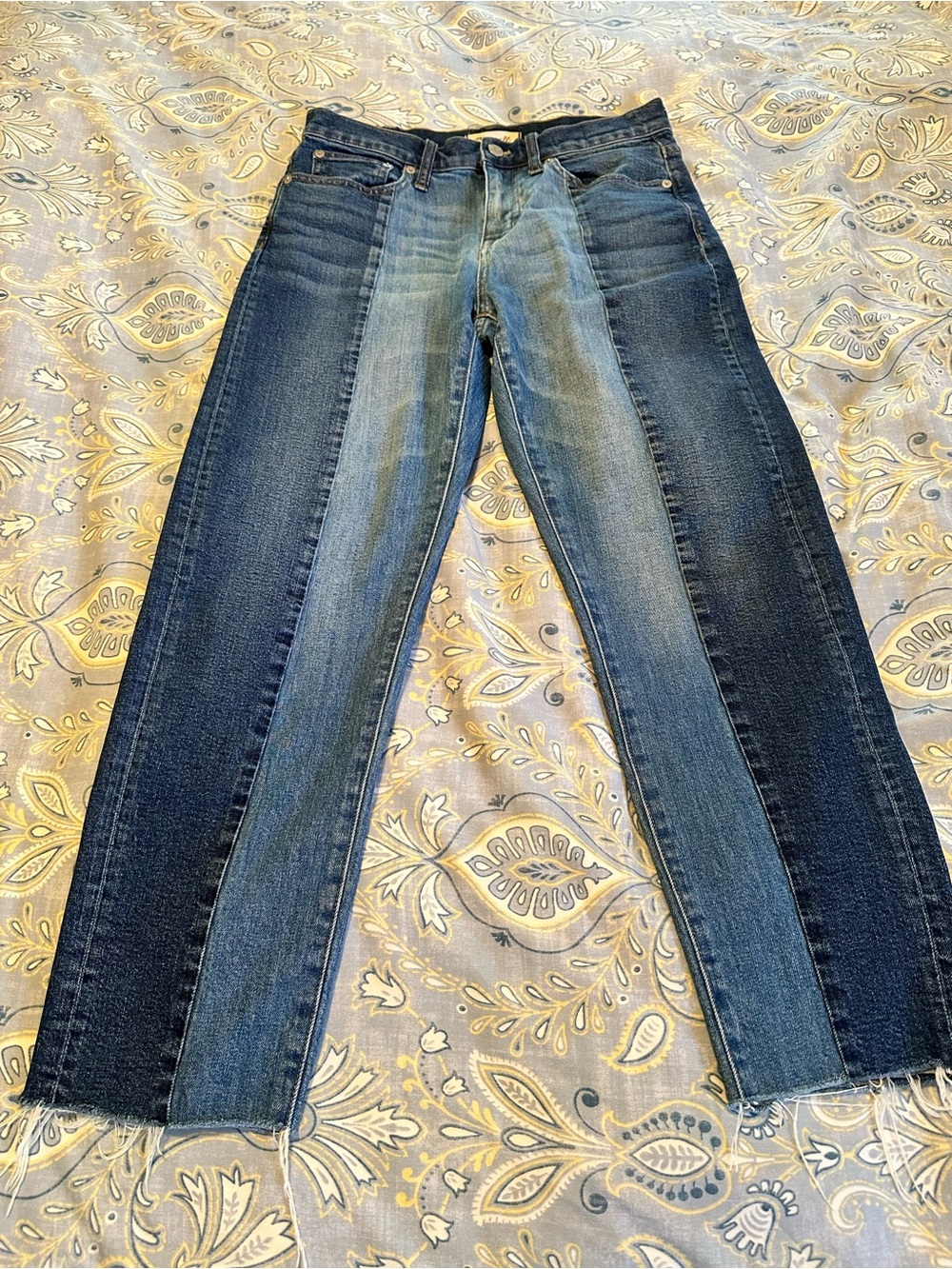 Madewell Two-Tone Blue Straight Leg Jeans